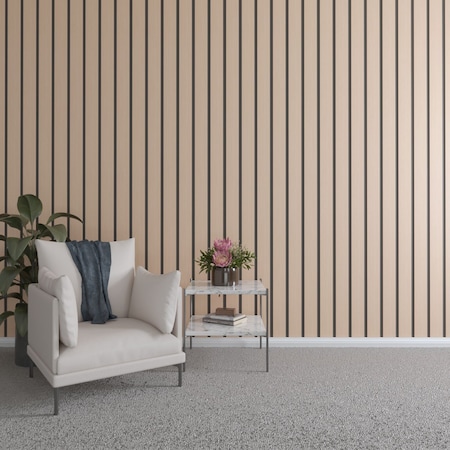 Ekena Millwork 48H x 1/4T Adjustable Wood Slat Wall Panel Kit w/ 4W Slats, Alder contains 11 Slats SWW55X48X0250AL